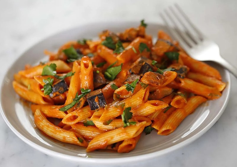 photo of Penne with Creamy Tomato and Eggplant Sauce