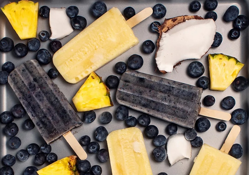 photo of Pineapple & Blueberry Coconut Pops