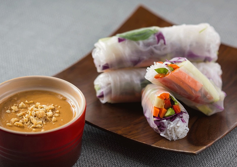 photo of Spring Rolls with Coconut Peanut Sauce